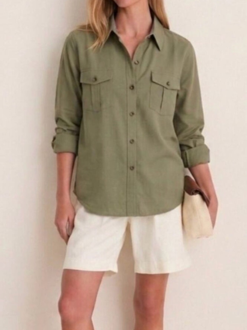 Tuckernuck Olive Green Button-Front Utility Shirt